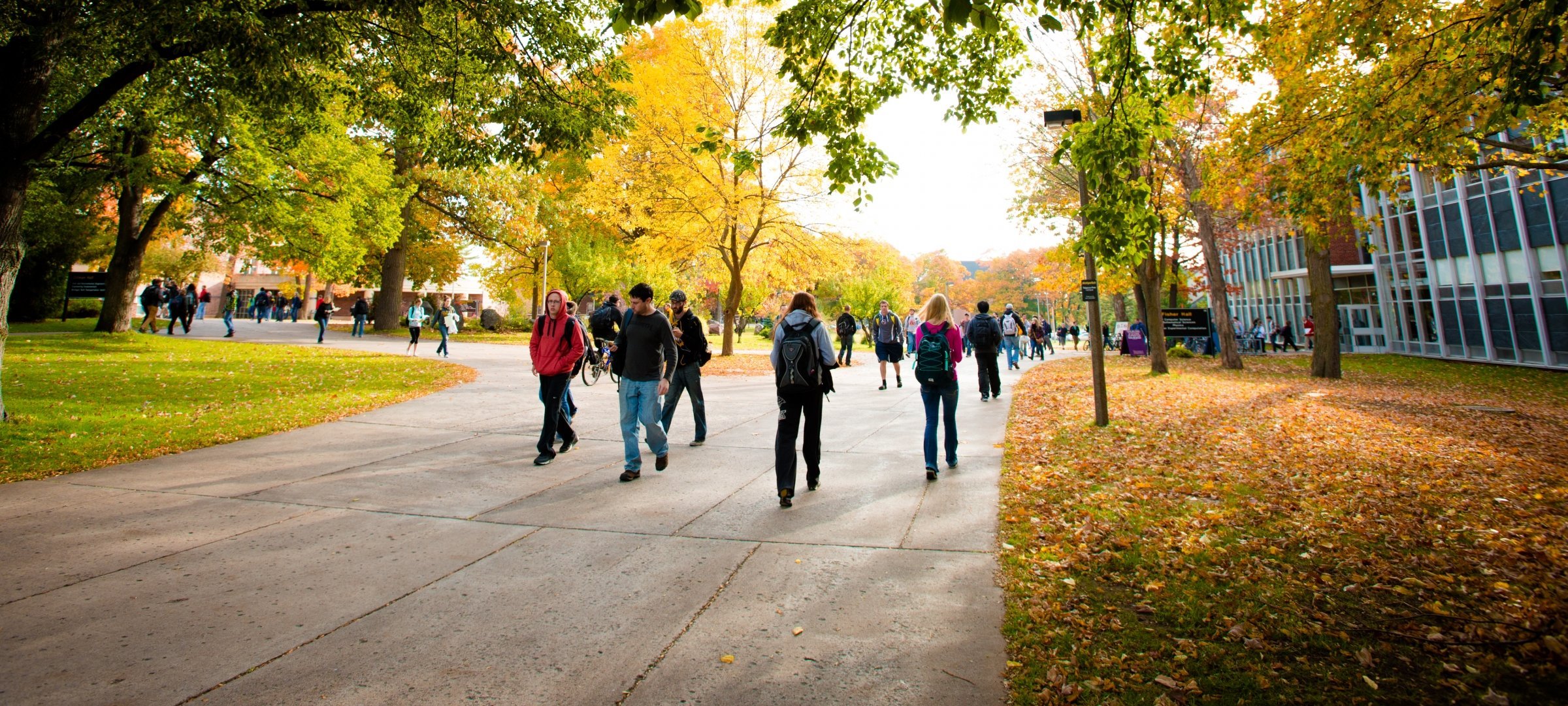 Students walking to class