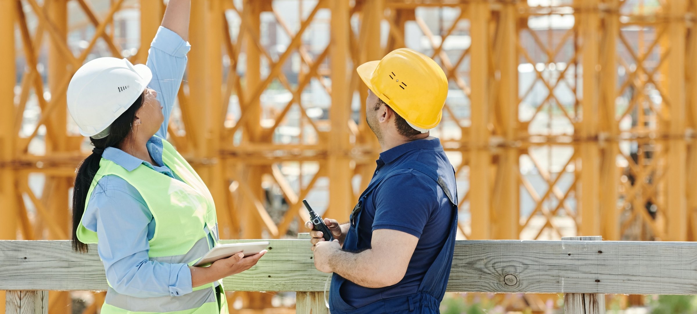 Construction management involves teams and planning.