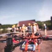 Close up view of a drone