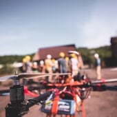 Close up view of a drone