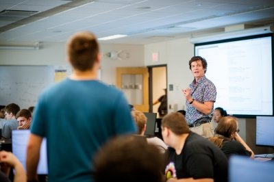 teacher at front of classroom