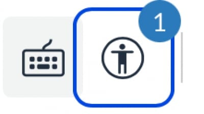 Canvas accessibility checker icon located at the bottom of the rich content editor