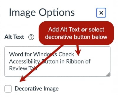 Alt Text box in Canvas