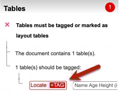 Grackle Docs Table error section