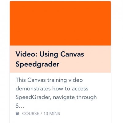 Text of Video: Using Canvas Speedgrader. This Canvas training video demonstrates how to access SpeedGrader, navigate through.