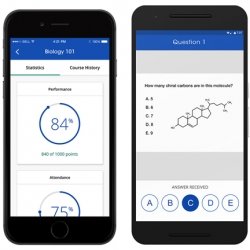 iClicker Reef app on smartphone