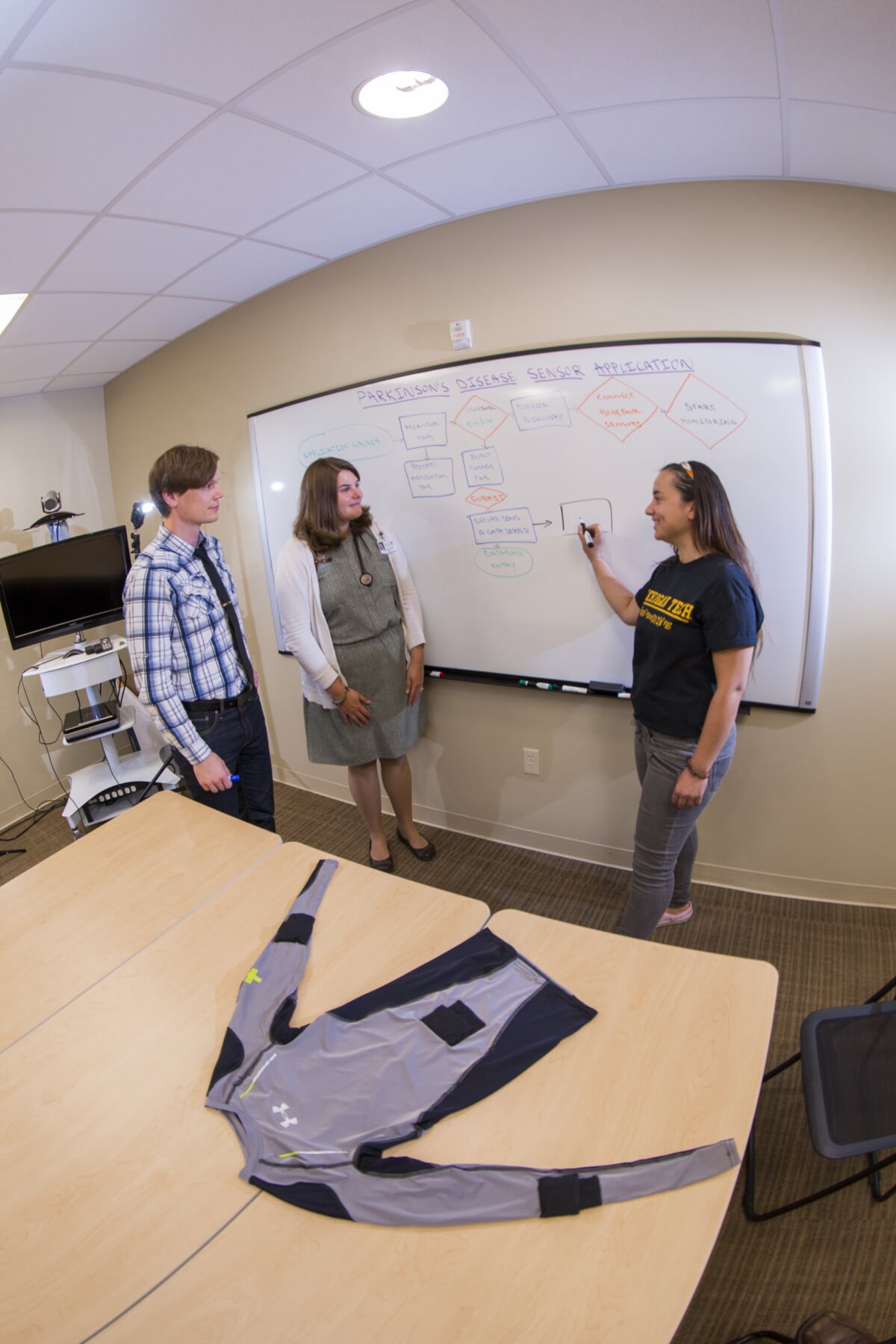 Students collaborating on a project