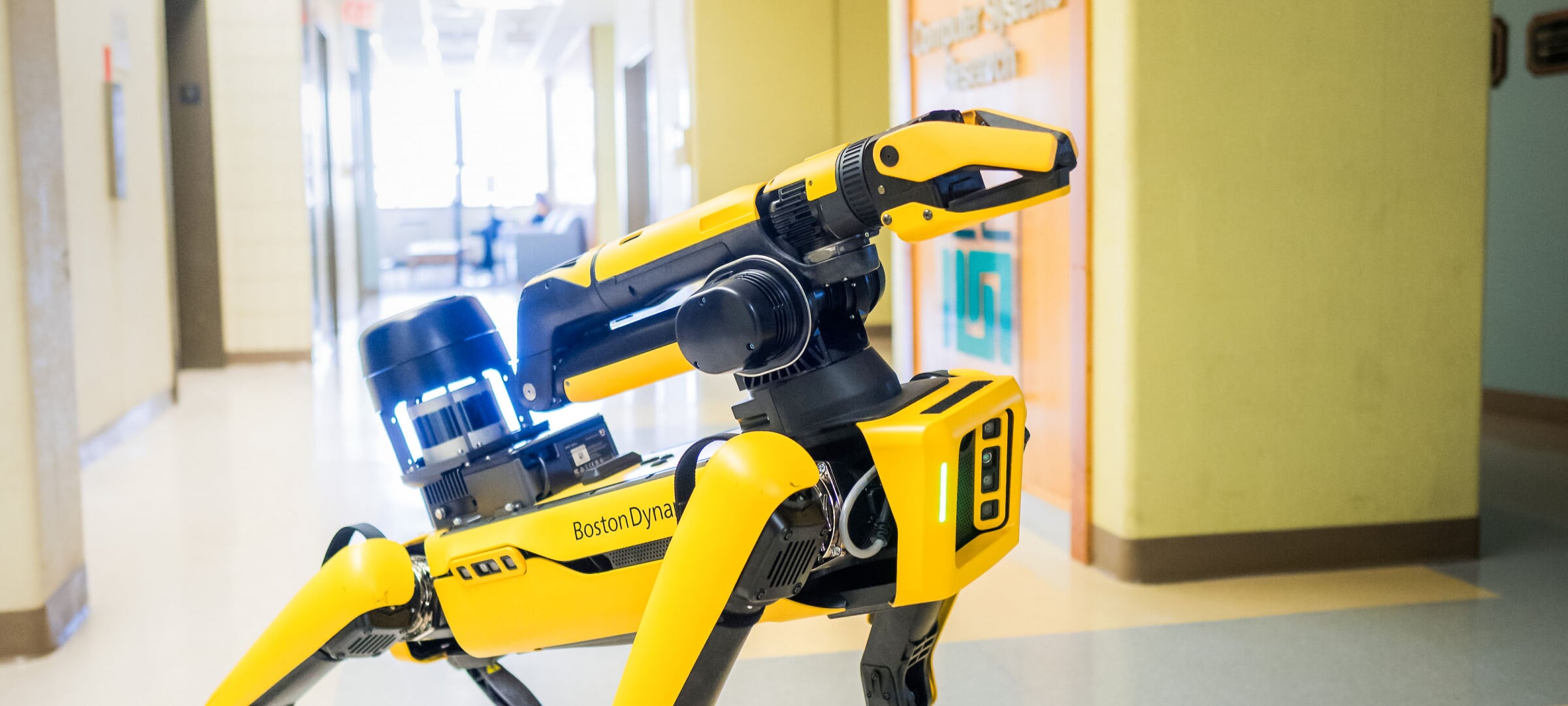 Balto the robotic dog may appear anywhere....It's friendly!