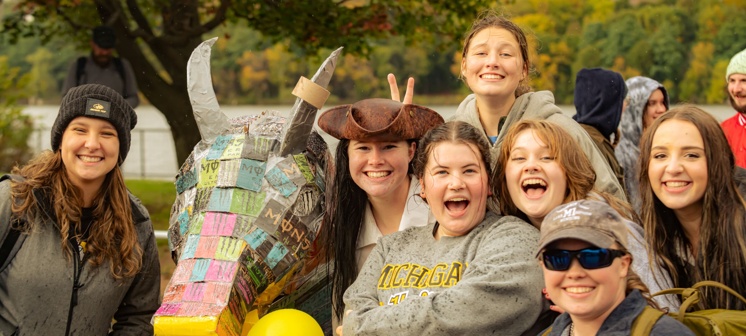 cardboard boats group photo
