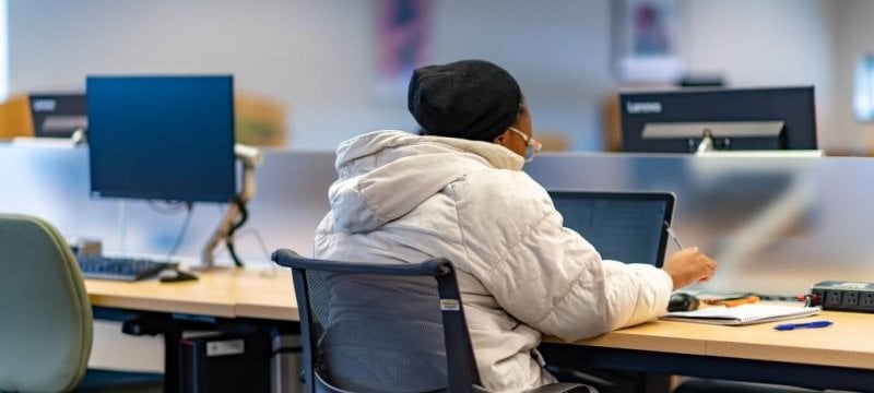 Student in a classroom