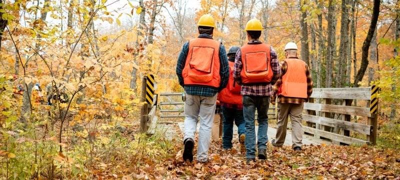 Students in the forest.