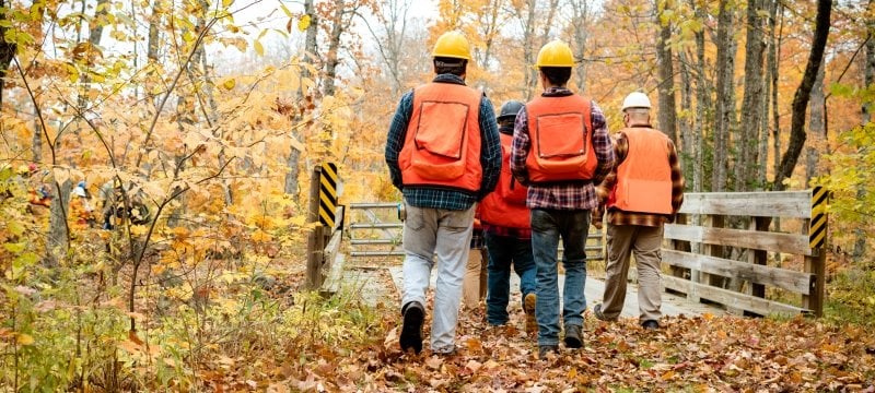 Students in the forest.