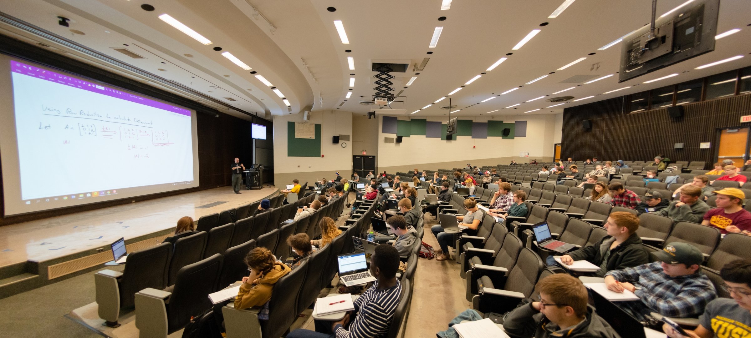 Engineering/Math Placement showing students attending a math lecture.