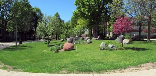 Rock garden on campus.