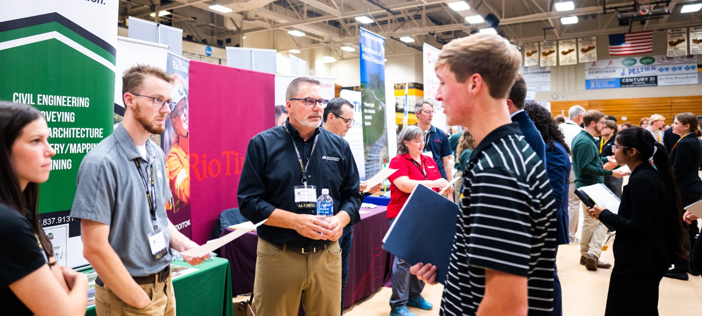 Students meet with industry representatives at Career Fair.