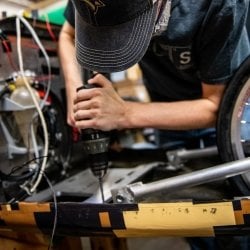 Supermileage Enterprise student working