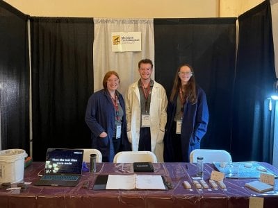 the WERC Environmental Design Competition Team at their bench scale demonstration set up at the competition in New Mexico