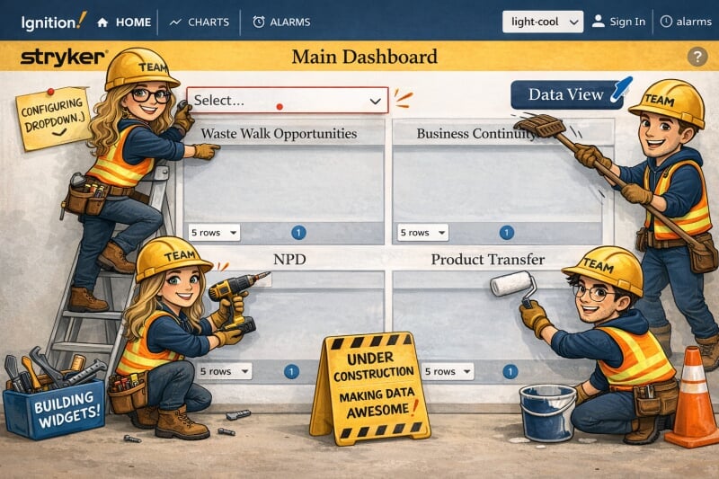 BME Senior Design Team 7 with their image “Constructing the Dashboard”
