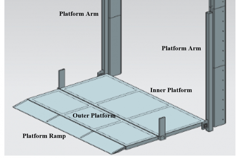 CAD drawing of a power platform