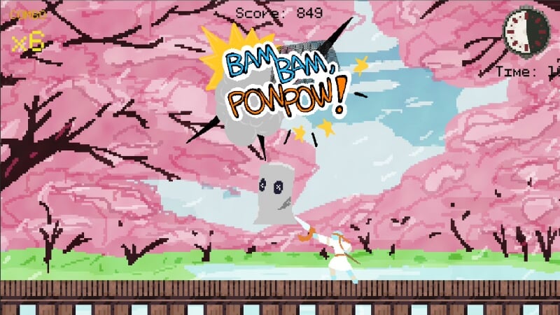 Screenshot of Bam Bam Pow Pow gameplay, captured and edited by Bridger Mattson