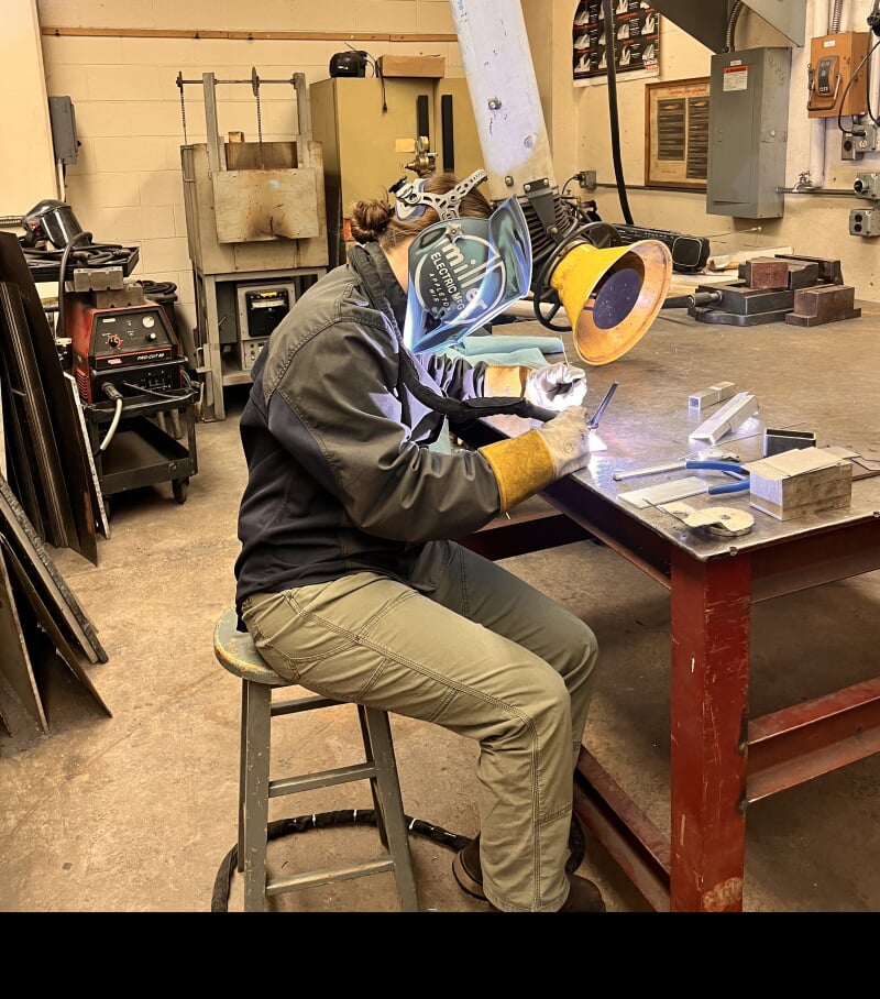 Welding the Trailblazer frame components by Landon Kolodzeij