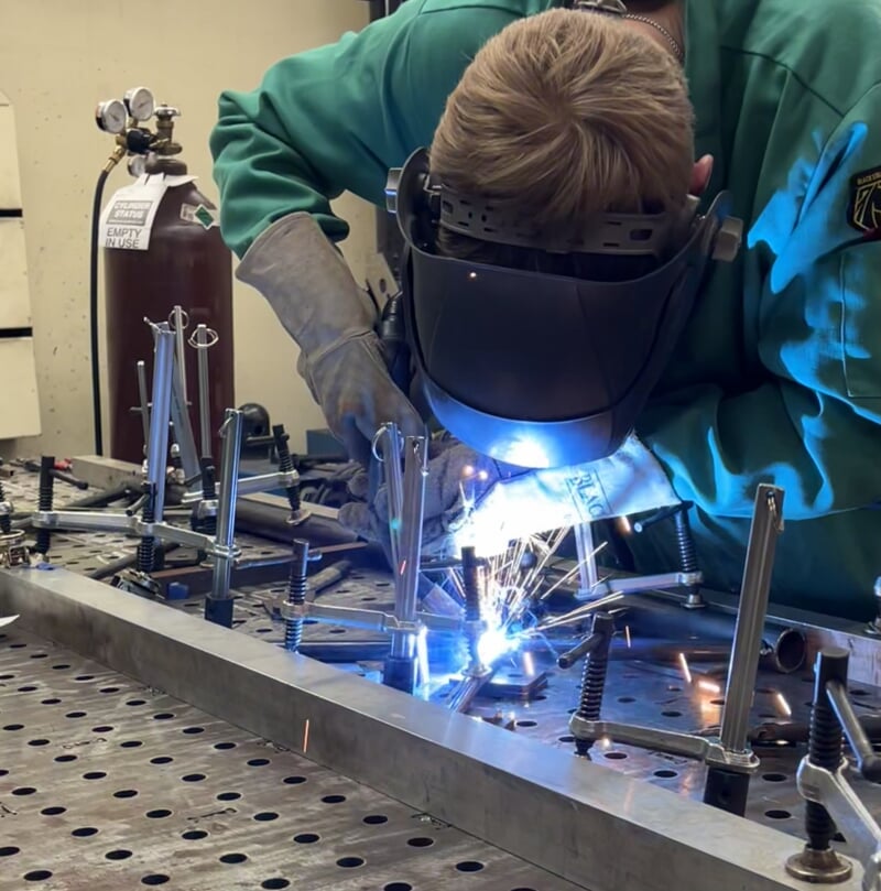Steel Bridge Team Welding for This Year's Competition