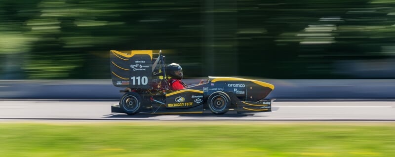 Michigan Tech Formula SAE Racing team tears up the track with precision, power, and engineering excellence!