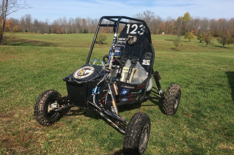 Baja vehicle in a field