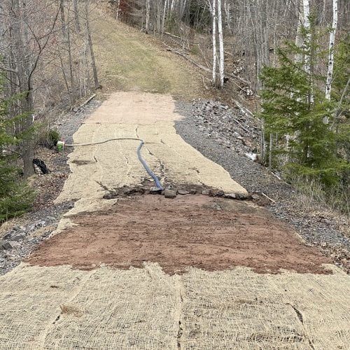Pilgrim river trail during restoration