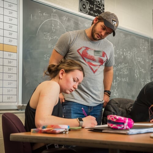 two students studying in the learning center