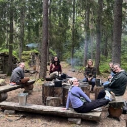Students camping on Sweden trip
