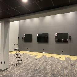 E-Sports center flooring being installed