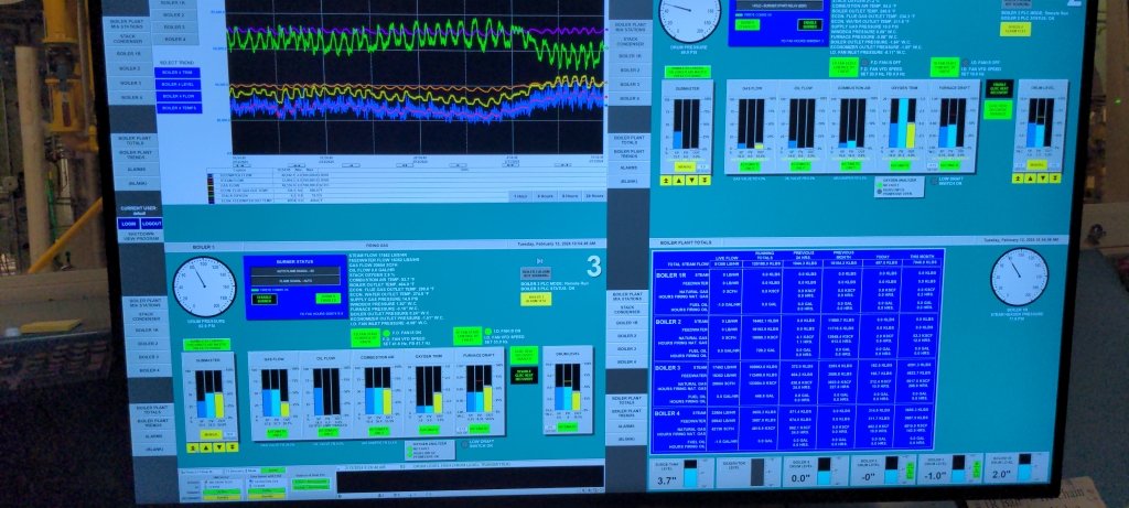Computer Screen showing the management of heating on campus