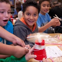 Students engage in a hosted event.