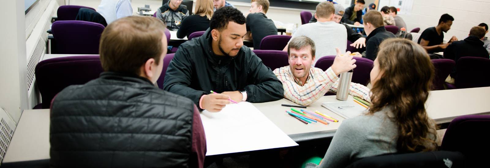 Students in a classroom.