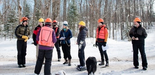 SFRES faculty and students outside in the snow.