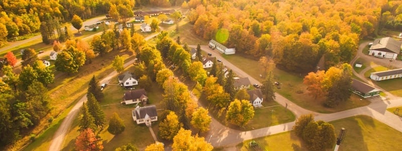 Aerial view of the Ford Center