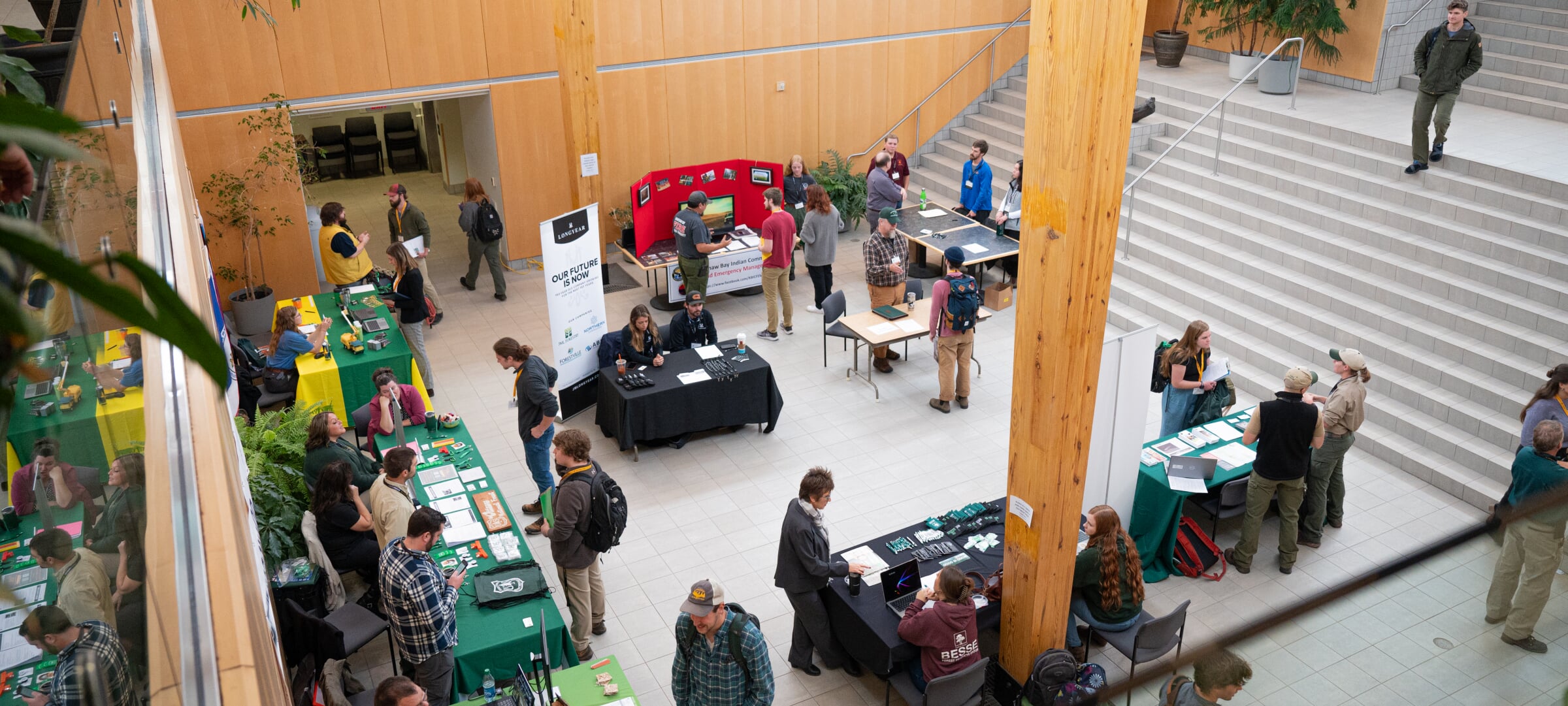 students talking to employers at Natural Resource Career Fair