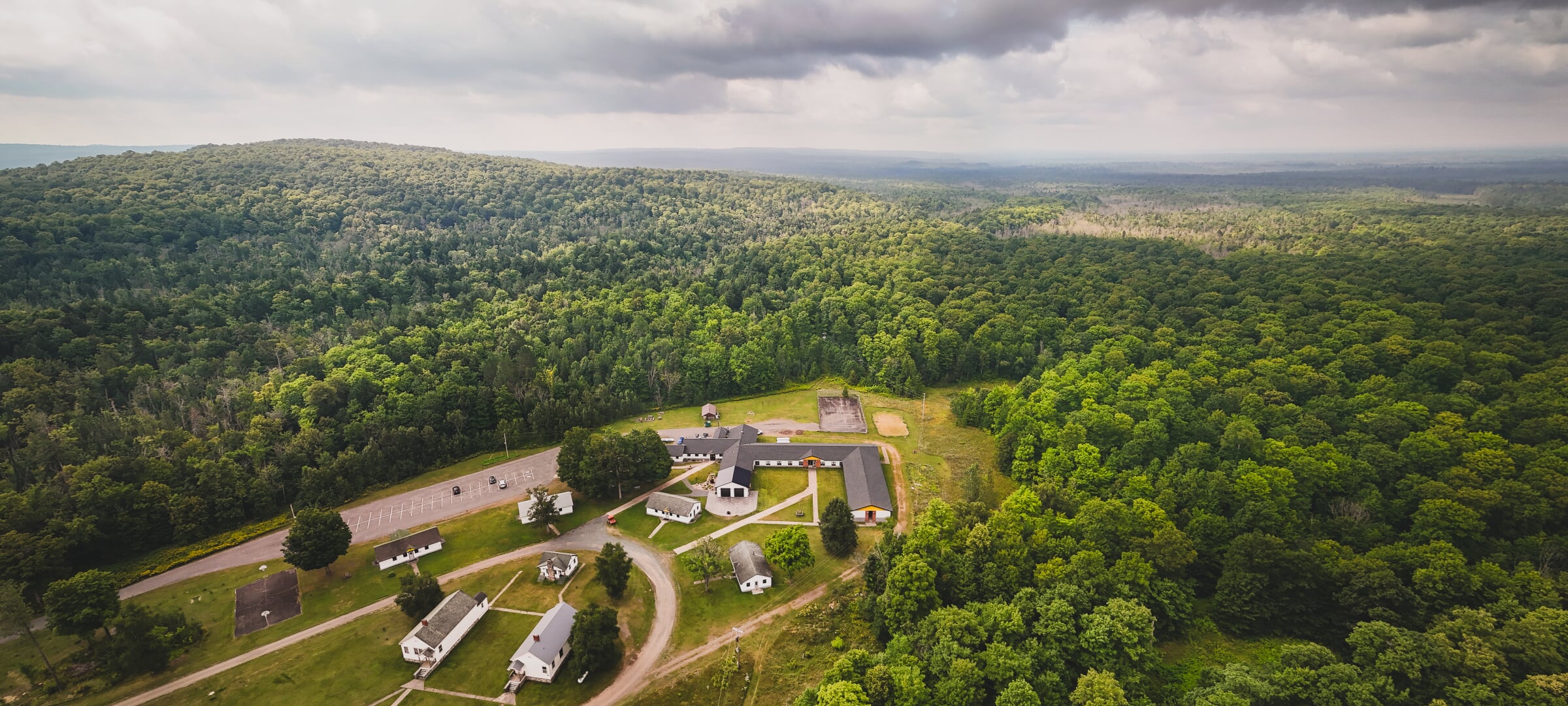 An aeriel view of the Ford Center
