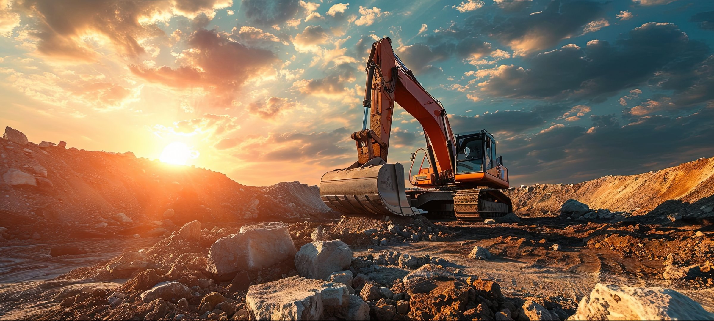Excavator in a mine.