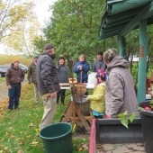 John Gierke prepares apple press