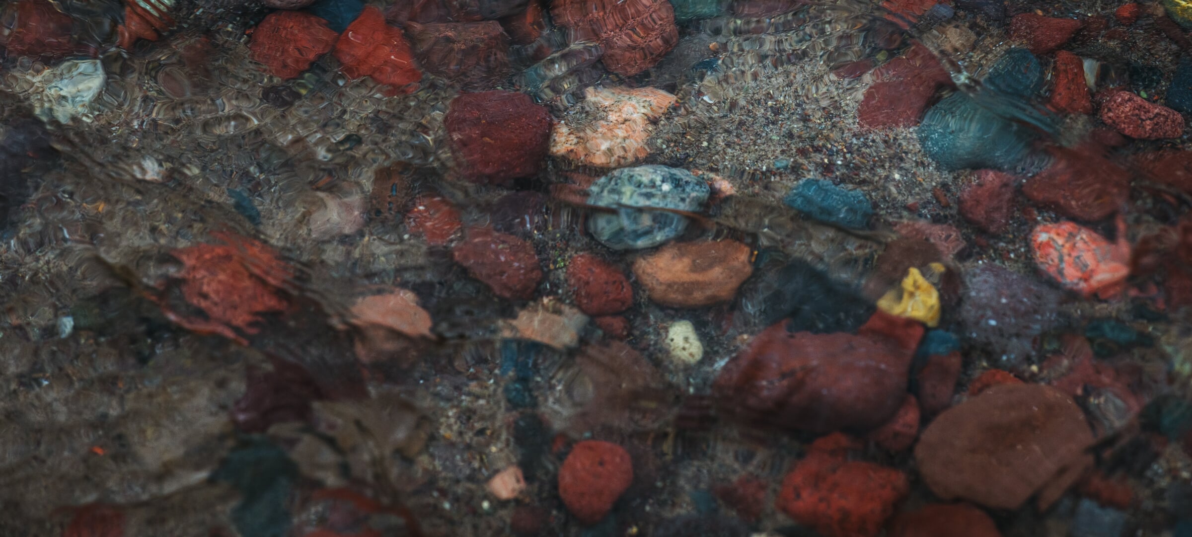 rocks on the water in McClain State Park