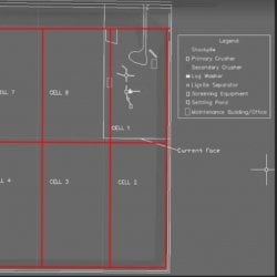 Gravel quarry cell diagram with legend.