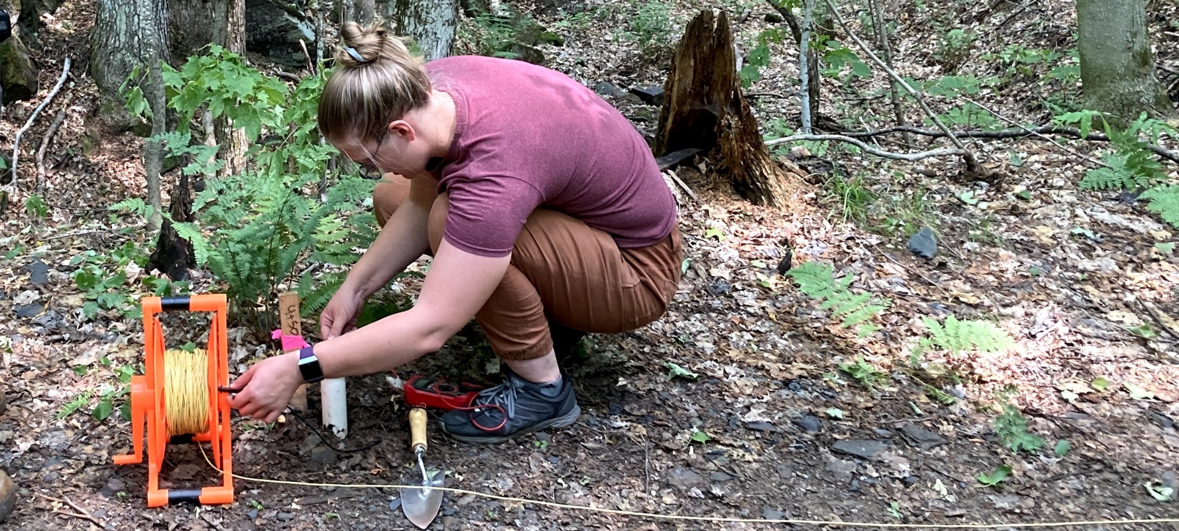 Applied Geophysics students work in the field.