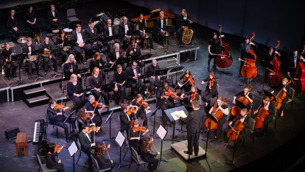 Keweenaw Symphony Orchestra during performance at Rozsa Center