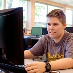 Online student.