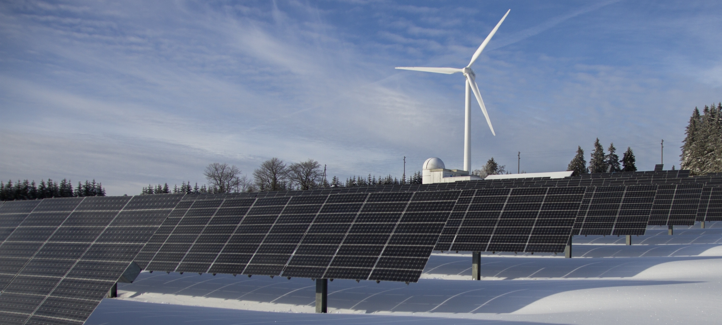 Wind Turbines working in the Snow