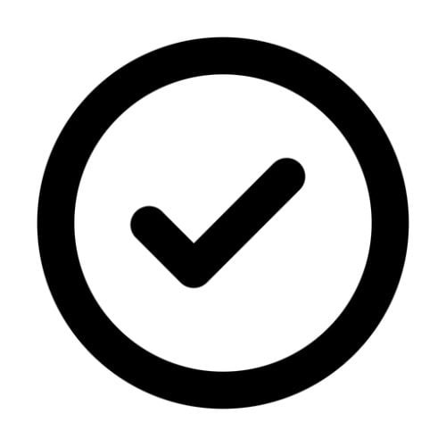 Icon of a checkmark, which shows approval.