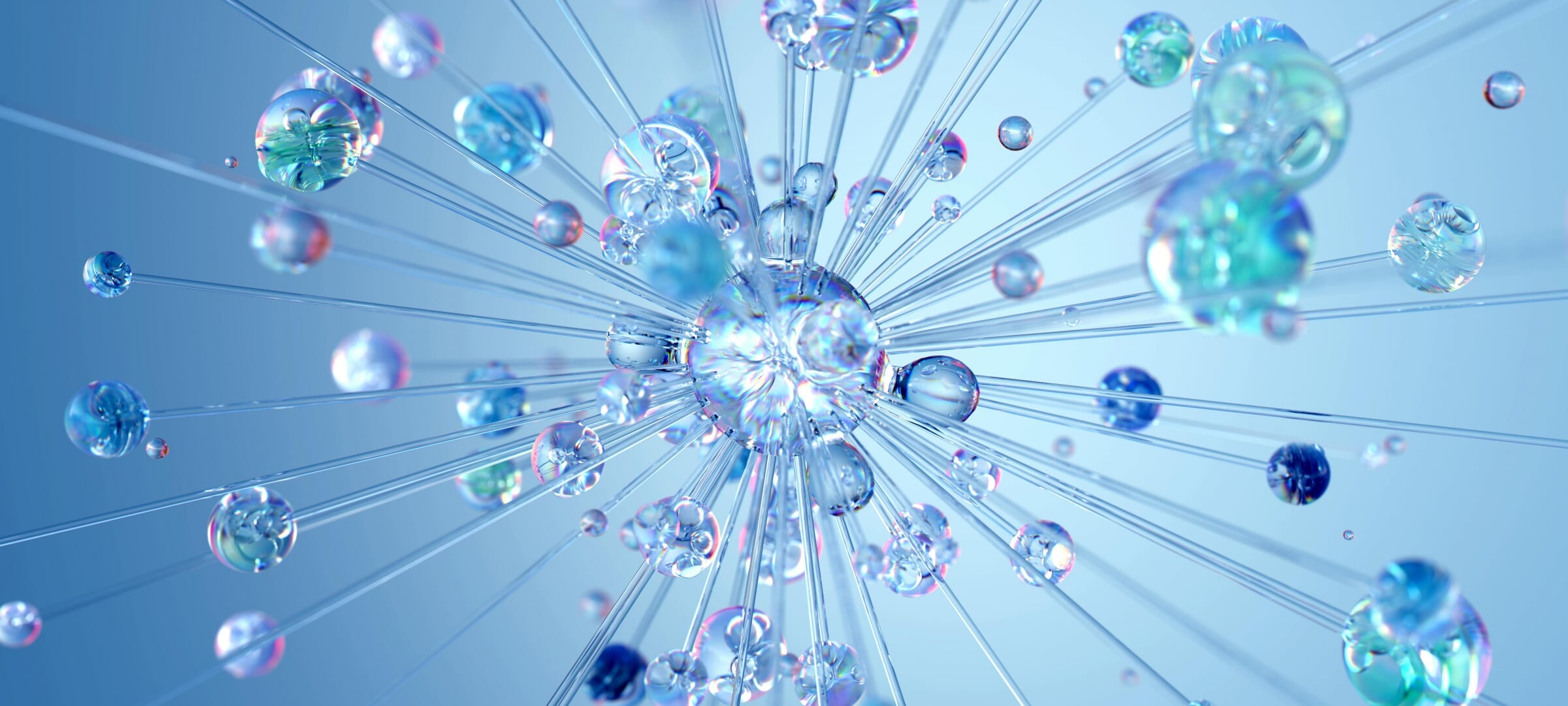 A graphic depiction of molecules expanding.