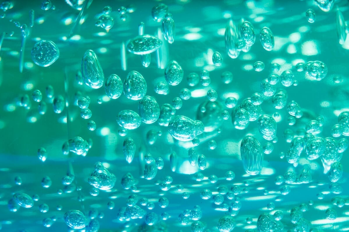 Close up of green viscuous fluids